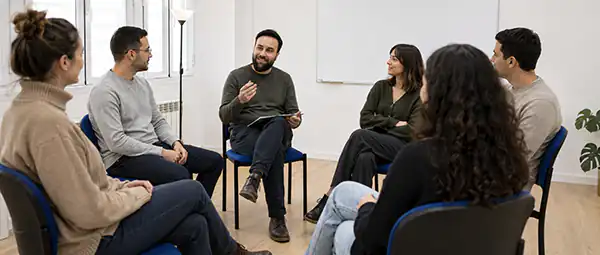 Grupo de Terapia de autistas adultos en la Clínica de la Dra. Teresa Aparicio